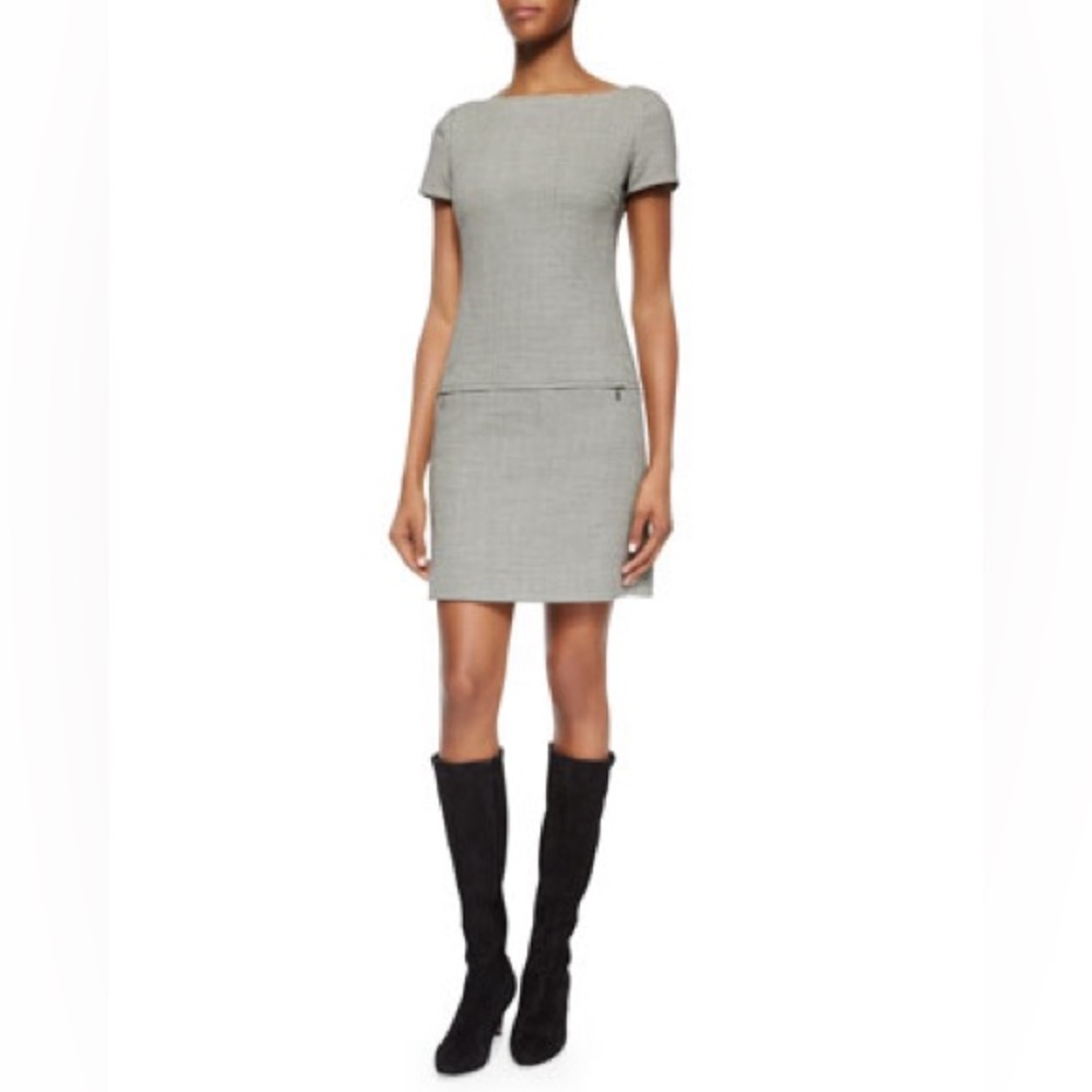 Ralph Lauren Black Label Wool-Blend Black & White Houndstooth Mod Dress, Size 4